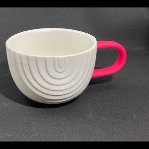 2018 Starbucks Valentine’s Day mug, white and neon pink handle